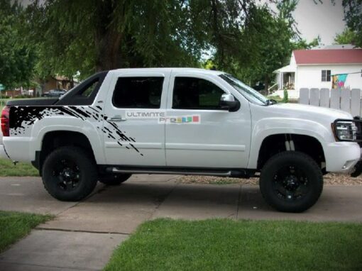 Bed Mud Splash Vinyl Sticker Graphic Chevrolet Avalanche 2007-2013