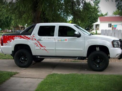 Bed Mud Splash Vinyl Sticker Graphic Chevrolet Avalanche 2007-2013