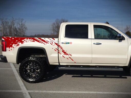 Decal Sticker Graphic Bed Splash Mud Kit GMC Sierra 2014-2017