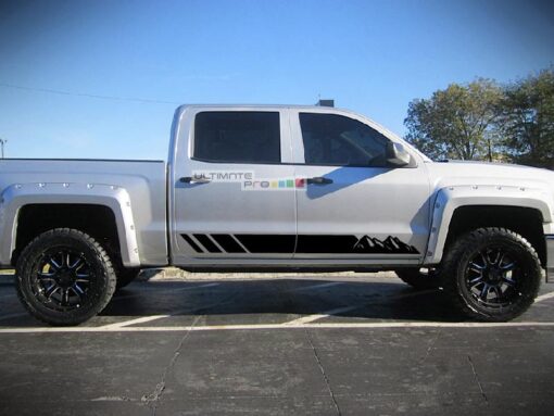 Off-Road Mountain Stripes Decal Graphic Vinyl Chevrolet Silverado 2014-2017