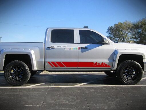 Off-Road Mountain Stripes Decal Graphic Vinyl Chevrolet Silverado 2014-2017