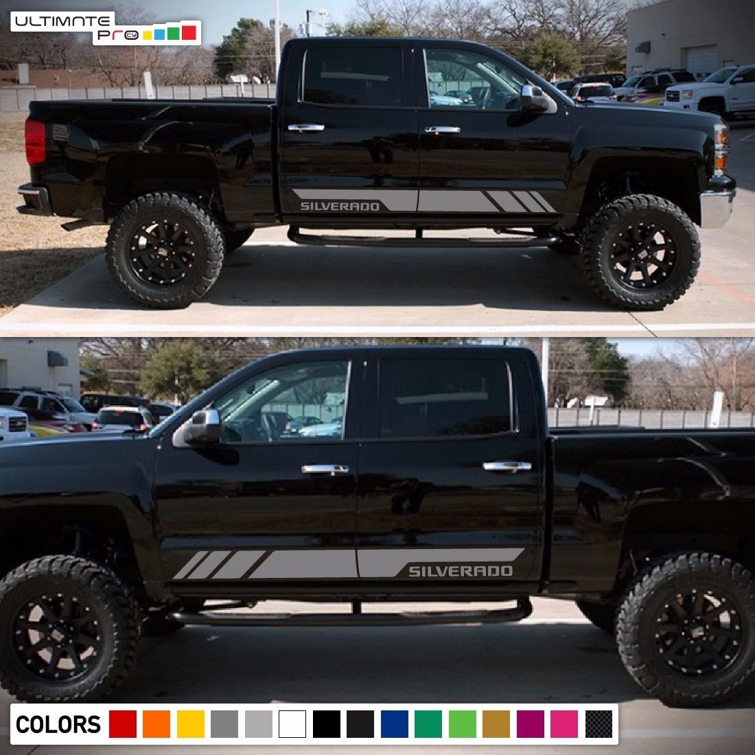 thumbnail interactive-video image 1 of Gloss Red Wheel Stripe Decals For Chevy Silverado 1500 2014-2026 | Vinyl Hash Marks 1 of 3