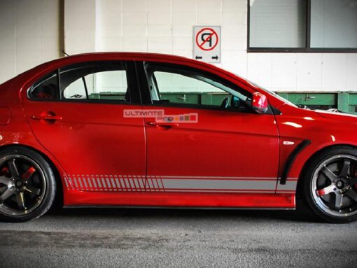 2x Decal Sticker Vinyl Side Racing Stripes Mitsubishi Lancer Evolution 10 X GSR MR SE