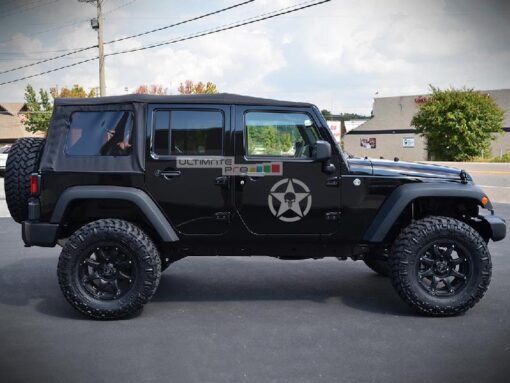 2x Stars Decal Side Punisher Skull Star Sticker Jeep Wrangler RUBICON Jk