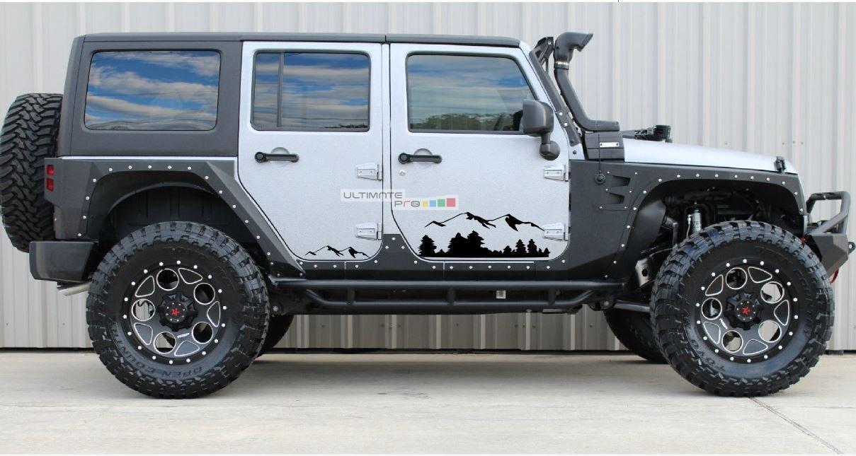 Black Mountains Decal sticker Compatible with Jeep Wrangler RUBICON Jk