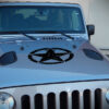 Decal Sticker Vinyl Hood Distressed Star Compatible with Jeep Wrangler JK Unlimited Rubicon Sahara Sport S