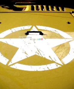 Decal Sticker Vinyl Hood Distressed Star Jeep Wrangler JK Unlimited Rubicon Sahara Sport S