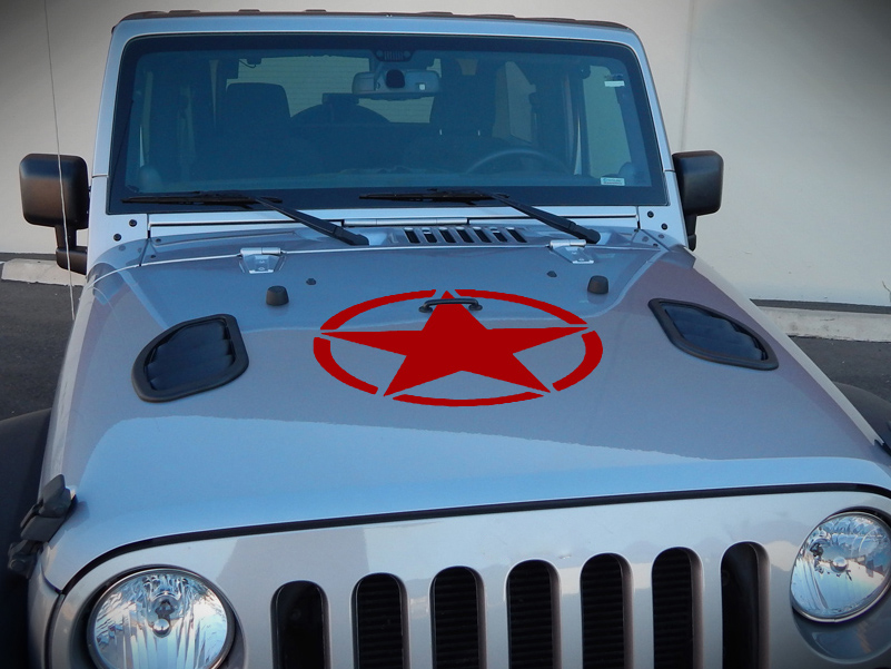 Decal Sticker Vinyl Hood Star Compatible with Jeep Wrangler JK Unlimited  Rubicon Sahara Sport S - ultimateprocy