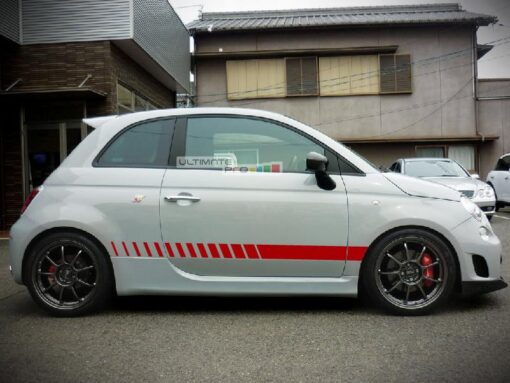 Set of Racing Side Stripes Decal Sticker Graphic Fiat 500 Abarth Performance