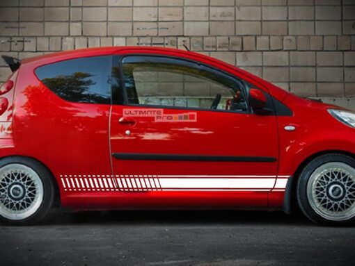 Set of Sport Side Stripes Decal Sticker Vinyl Peugeot 107 1.0i 12V