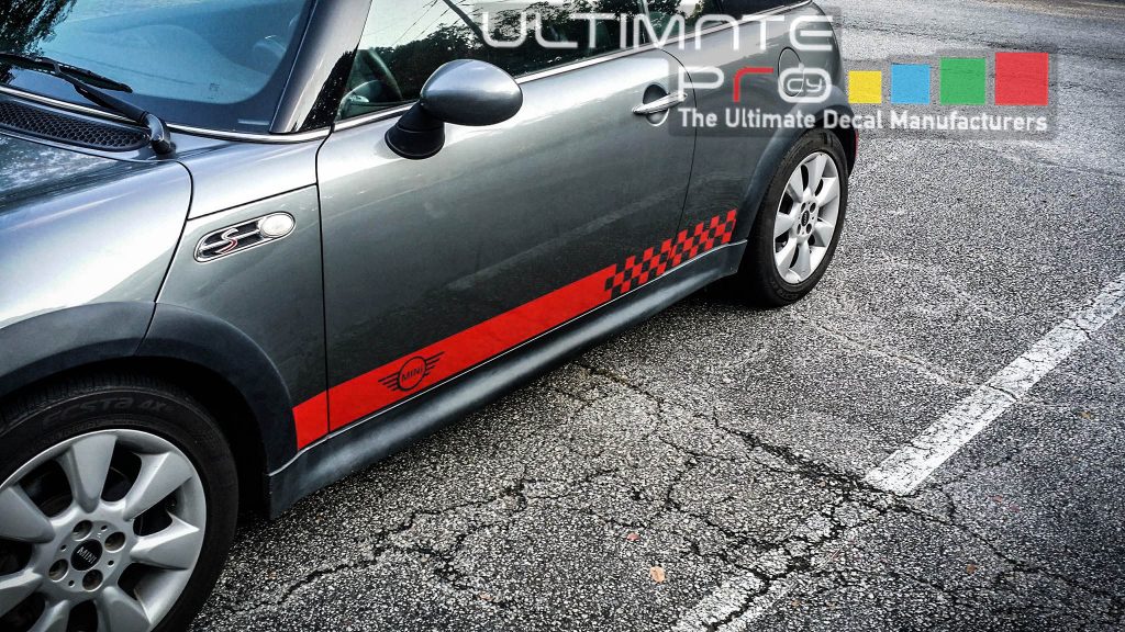 Racing Checkered Flag Side Stripes Decal Sticker Graphic Compatible ...