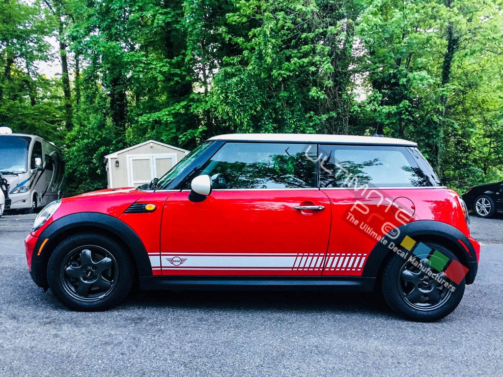 Racing Side Stripes Decal Sticker Graphic Compatible with Mini Cooper S ...