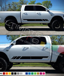 Set of 2 Side Door Stripes Decal Sticker Graphic Compatible with Dodge Ram 2009-2016
