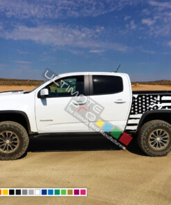 Destorder US Flag Decals Tail Sticker American Flag Kit Compatible with Chevrolet Colorado 2014 - 2017 bed decal