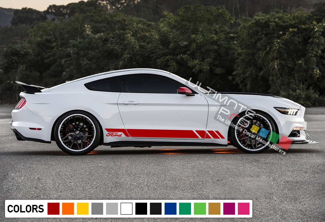 2x Side Strips Sticker Sport Racing Stripes Decorative Strips Set For Car