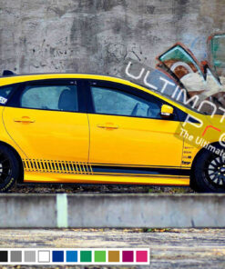 Decal Sticker Vinyl Side Racing Stripes Compatible with Ford Focus RS Modified 2009 - 2016