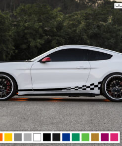 2x Sport Decal Sticker Vinyl Side Racing Stripes Compatible with Ford Mustang 2015-2017