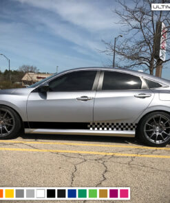 Sport Sticker Decal Vinyl Side Door Stripes for Honda Civic 2016 2017 Fender Racing