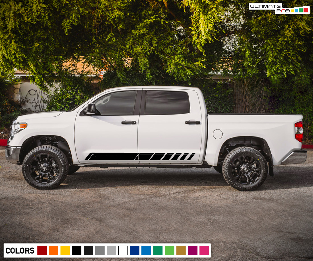 Set of Side Stripes Decal Sticker Graphic Compatible with Toyota Tundra  2007-Present
