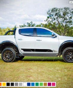 Sticker Side Stripes Compatible with Mitsubishi L200 2005-2017 Warrior Barbarian