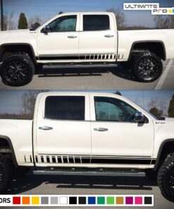 2x Decal Sticker Vinyl Side Stripe Kit Compatible with GMC Sierra 2014-2017