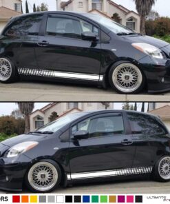 Pair of Sport Side Stripes Decal Sticker Vinyl Compatible with Toyota Yaris Vitz 2nd Gen