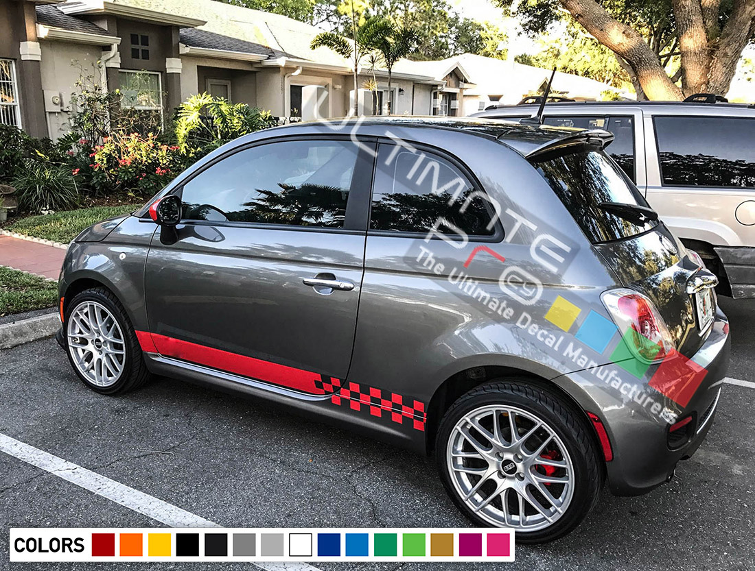 fit fiat 500 595 cc abarth racing side flames decal stickers