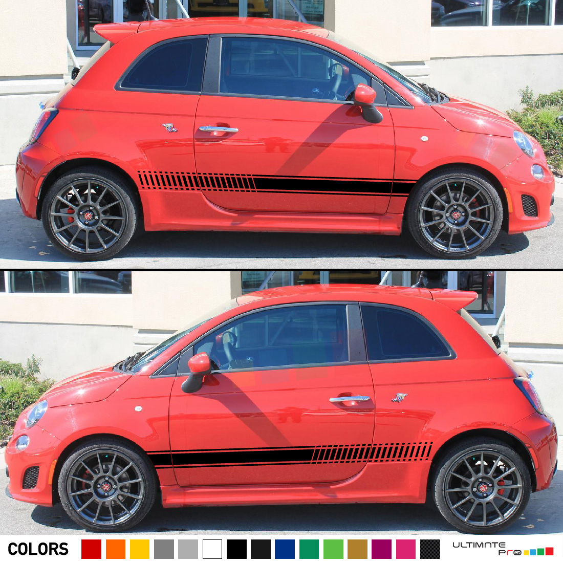 Sticker for Fiat Abarth Sticker 500 595 Racing Stripes Abarth Side Sticker  Decal 