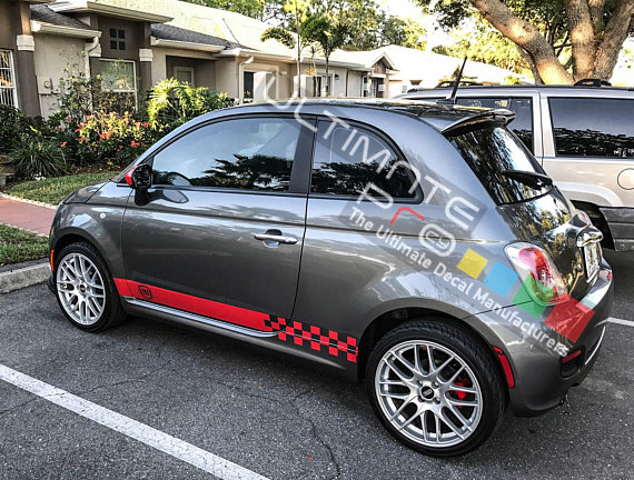 Side Stripes Decal 2x Sticker Compatible with Fiat 500 Abarth ...