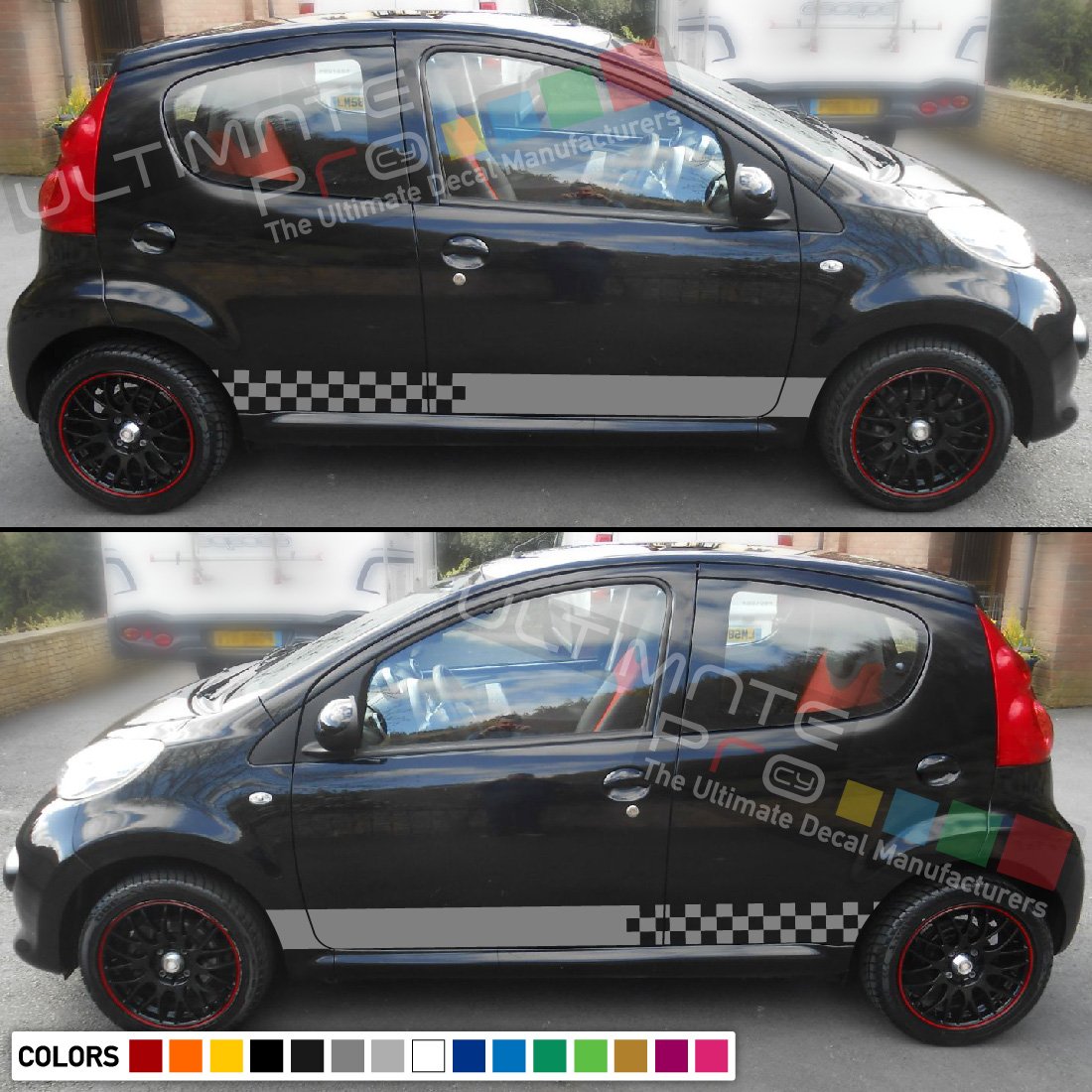 Decal Vinyl Side Racing Stripes for Peugeot 107 decals 2010-Present