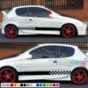 Decal Sticker Side Racing Stripes Compatible with Peugeot 206 GTi RC 1998–Present