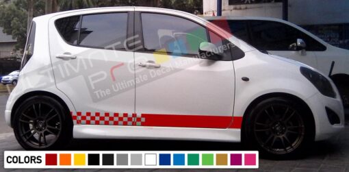 Decal Sticker Side Racing Stripes Compatible with Suzuki Splash 2008-Present