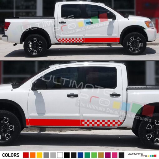 Decal Vinyl Upper Door Racing Stripes Compatible with Nissan Titan 2003-Present