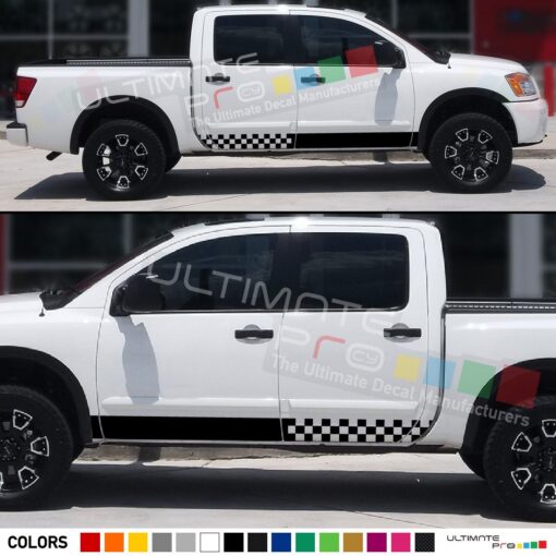 Decal Vinyl Upper Door Racing Stripes Compatible with Nissan Titan 2003-Present