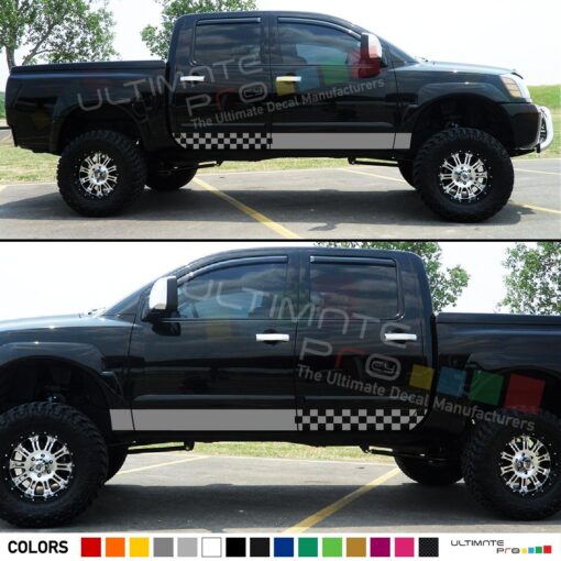 Decal Vinyl Upper Door Racing Stripes Compatible with Nissan Titan 2003-Present