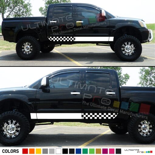 Decal Vinyl Upper Door Racing Stripes Compatible with Nissan Titan 2003-Present