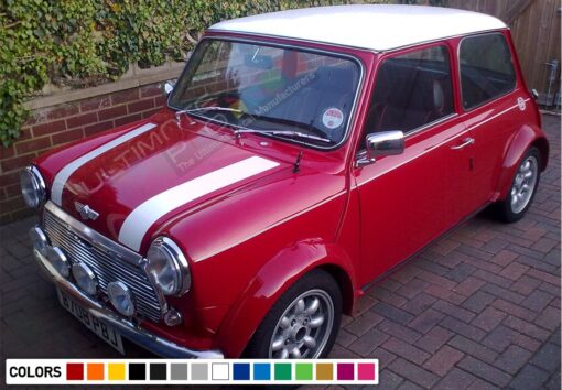 Hood Decal Sticker Graphic Compatible with Mini Classic