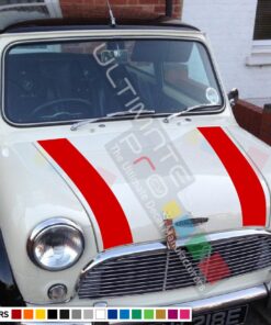 Hood Decal Sticker Graphic Compatible with Mini Classic