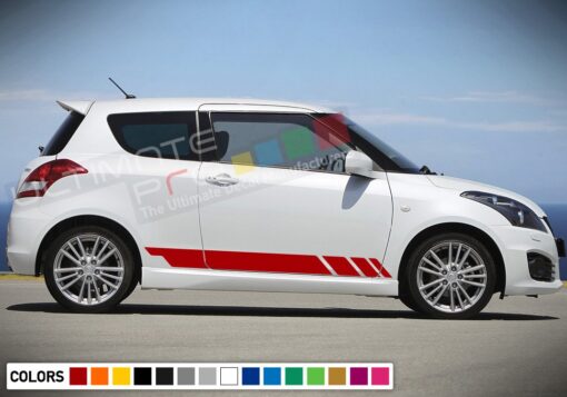 Decal Sticker Side Racing Stripes Compatible with Suzuki Swift 2008-Present