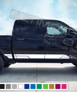 Decal Sticker Side Door Mountain Stripes Dodge Ram 2009 - Present