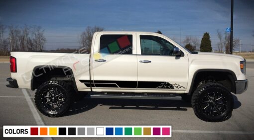 Decal Sticker Vinyl Mountains Stripe Kit Compatible with GMC Sierra 2014-Present