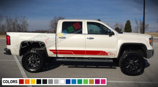 Decal Sticker Vinyl Mountains Stripe Kit Compatible with GMC Sierra 2014-Present