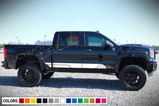 Decal Sticker Vinyl Mountains Stripe Kit Compatible with GMC Sierra 2014-Present