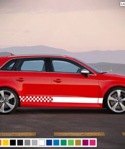 Decal Sticker Side Sport Stripe Kit Compatible with Audi A3 2008-Present