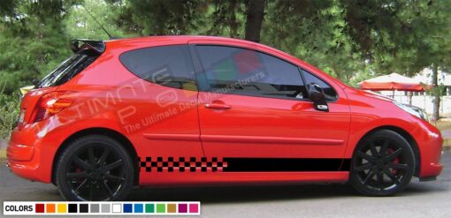 Decal Sticker Side Racing Stripes Compatible with Peugeot 207 2010-Present