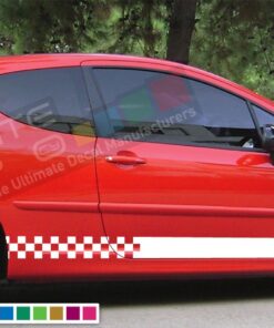 Decal Sticker Side Racing Stripes Compatible with Peugeot 207 2010-Present