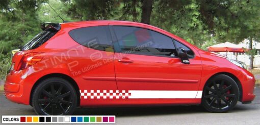 Decal Sticker Side Racing Stripes Compatible with Peugeot 207 2010-Present