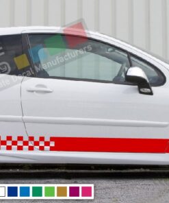 Decal Sticker Side Racing Stripes Compatible with Peugeot 207 2010-Present