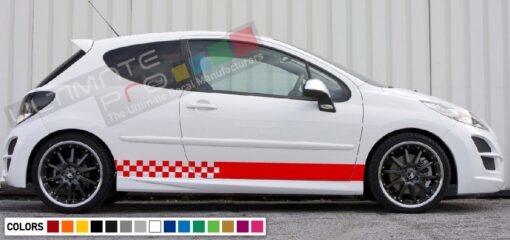 Decal Sticker Side Racing Stripes Compatible with Peugeot 207 2010-Present