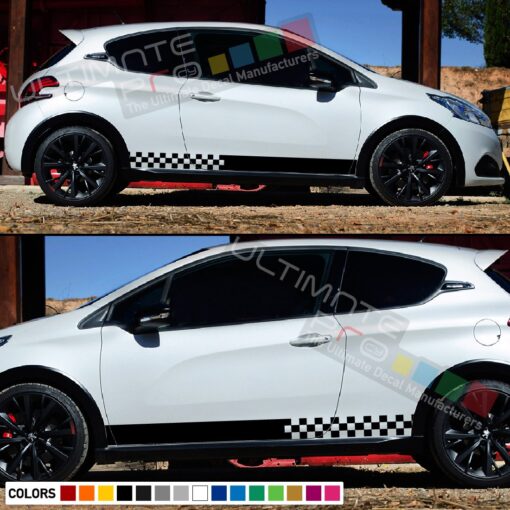 Decal  Vinyl Side Racing Stripes Compatible with Peugeot 208 2010-Present